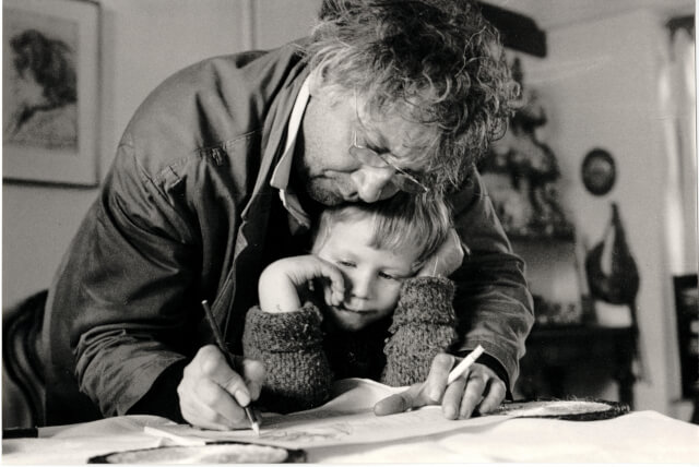 Horst Janssen mit seinem Sohn Adam